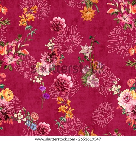 ALL OVER PATTERN MULTICOLOR SEAMLEASS PATTERN DESIGN ALL OVER TEXTILE PRINT