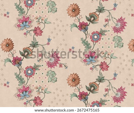 ALL OVER PATTERN MULTICOLOR SEAMLEASS PATTERN DESIGN ALL OVER TEXTILE PRINT