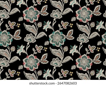 all over seamless beautiful pattern art work style digital printing on fabric wallpaper background garment