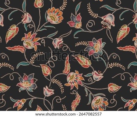 all over seamless beautiful pattern art work style digital printing on fabric wallpaper background garment