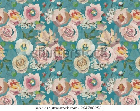 all over seamless beautiful pattern art work style digital printing on fabric wallpaper background garment