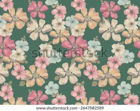 all over seamless beautiful pattern art work style digital printing on fabric wallpaper background garment