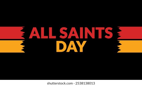 All Saints Day text with side lines on a black background. Which is observed every year in November to celebrate and wish All Saints Day - Powered by Shutterstock