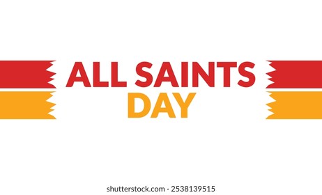 All Saints Day text with side lines on a White background. Which is observed every year in November to celebrate and wish All Saints Day - Powered by Shutterstock