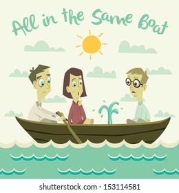 All In The Same Boat Illustration