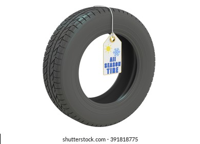 All Season Tire Isolated On White Background