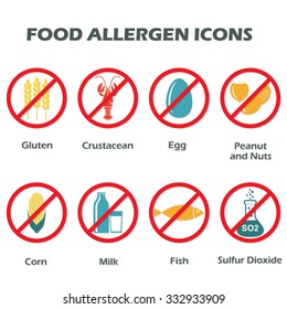 Allergen Free Products Symbols Food Allergen Stock Vector (Royalty Free ...