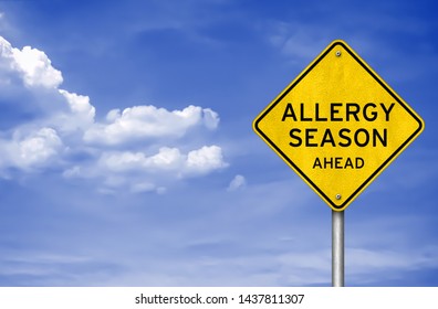 Allergy Season Ahead - Road Sign Warning As 3D Illustration