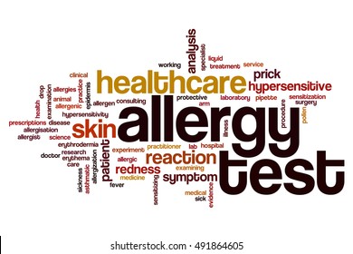 Allergy Test Word Cloud Concept