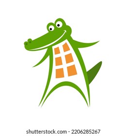 Alligator Icon, Crocodile Cute Animal. Design Image