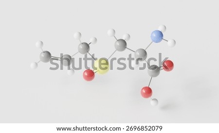 alliin molecule 3d, molecular structure, ball and stick model, structural chemical formula e920