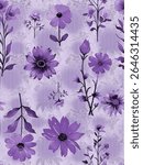 Allover Design multi flower 3d Effects used flow work and solid gruond