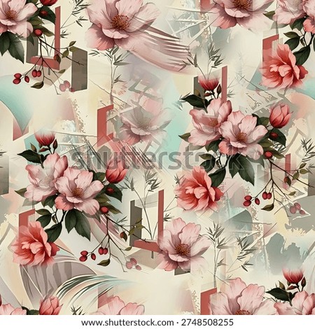 allover design pattern flower point textile design