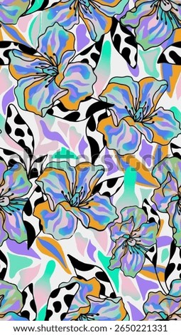 Allover design is a seamlessly repeated pattern that flows across a surface without borders or focal points, creating a harmonious and continuous visual rhythm.

