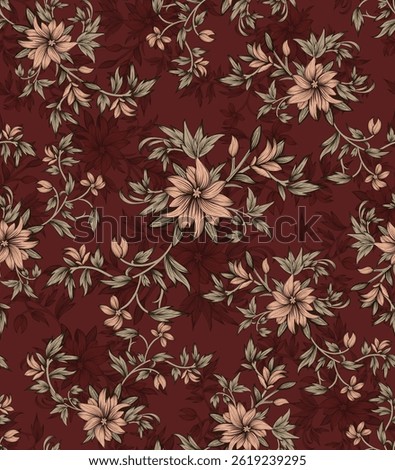 Allover designs are decorative patterns that repeat seamlessly across a surface, covering the entire area without a focal point. These patterns are widely used in textiles.