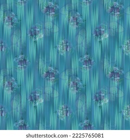 allover dusty blue floral pattern and new blur wave texture effect design for digital textile print  rug  saree  tile  suit  dress  gown  cover bed sheet  graphic   all type print desi concept art