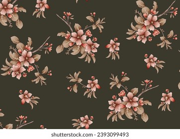 Allover Flower Bunch Pattern Repeat For Digital Print
