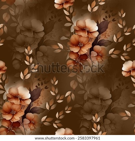 allover flowers and leave pattern to be used in textile designing