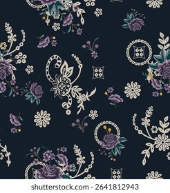 An all-over pattern is a design motif that repeats continuously across a surface without a clear focal point, providing a balanced and uniform visual effect. 