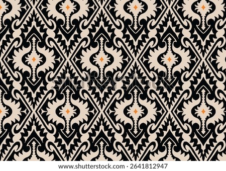 An all-over pattern is a design motif that repeats continuously across a surface without a clear focal point, providing a balanced and uniform visual effect. 