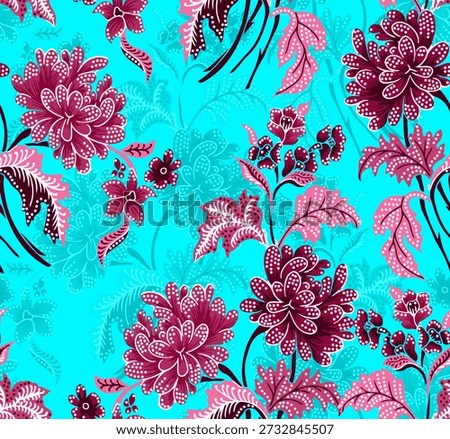 Allover seamless draw floral pattern design  and stylist 3d effect for interiors and many design