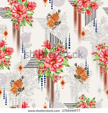 Allover Seamless floral pattern design  and stylist 3d effect for wallpaper, carpet, rug, , digital print, textile print all type of print on fabric, tile, paper, decoration many use