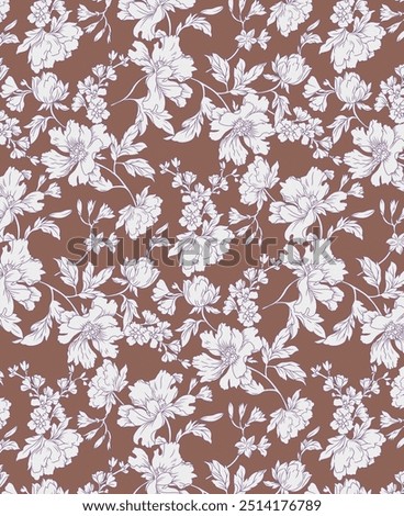 Allover seamless pattern design for printing shirts bedsheets and women clothing dresses floral patterns and flowers seamless borders