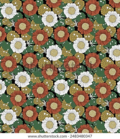 allover tiny flowers pattern yellow colored