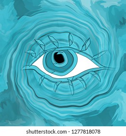 All-seeing eye abstract background