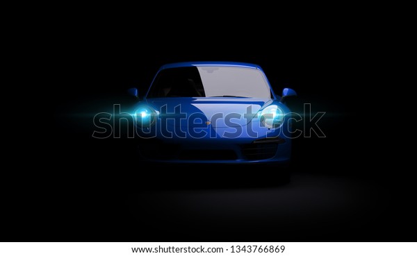 Almaty,
Kazakhstan. MARCH 18: Porsche 911 carrera turbo luxury stylish fast
sport car black dark background. 3D
render