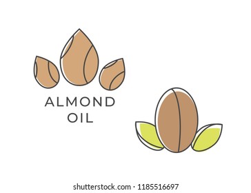 Almond And Argan Oil Icon. Almond Oil Logo. Argan Oil Logo