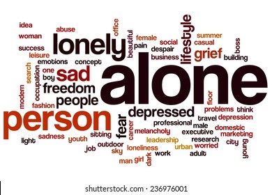Alone word cloud concept
