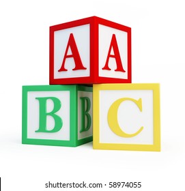 Alphabet Blocks Solated On A White Background