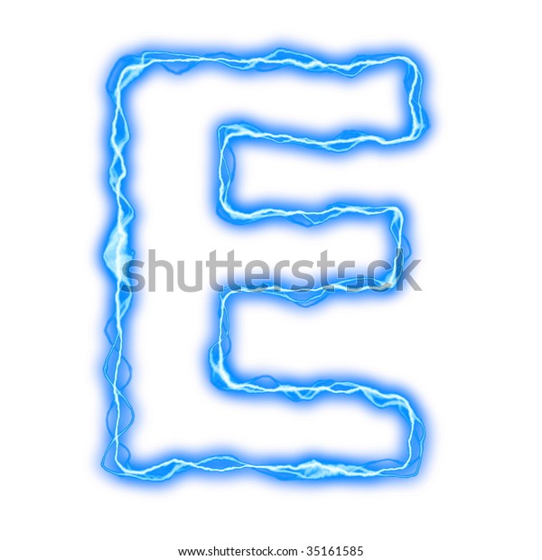 Alphabet Blue Lightning Letters Numbers Stock Illustration 35161585