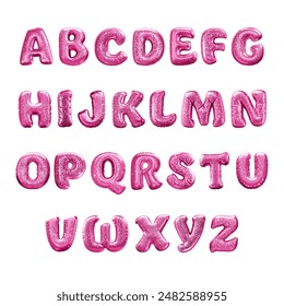 Alfabeto Gorras Glitter rosa