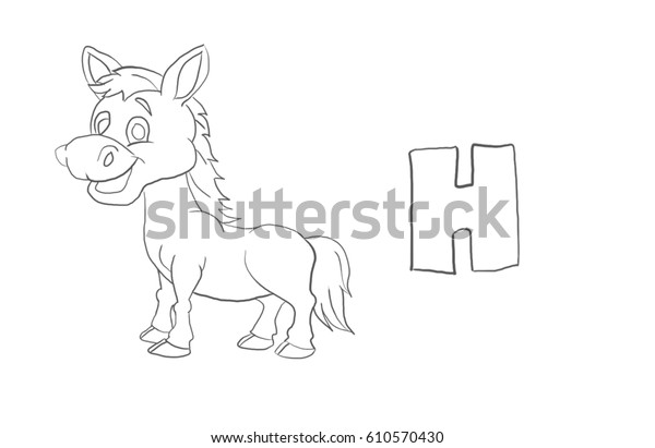 Alphabet Coloring Page Stock Illustration 610570430 | Shutterstock