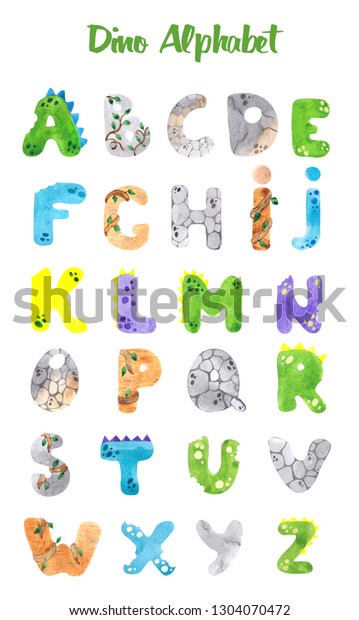 cute dinosaur alphabet font set free template ppt