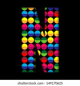 Alphabet Dots Color On Black Background Stock Illustration 149170625