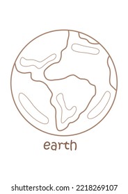 Alphabet E For Earth Coloring Pages A4 For Kids And Adult