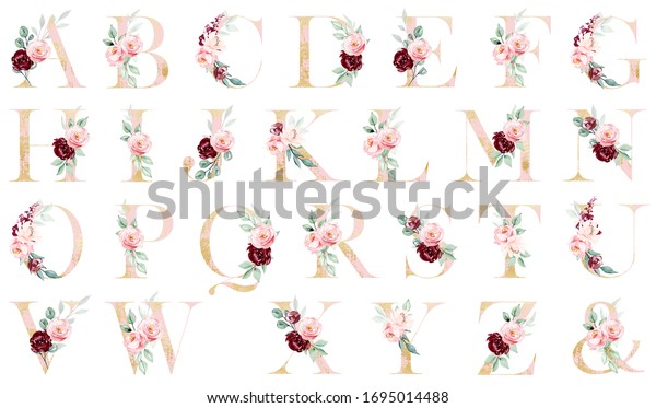 48,104 Watercolor Floral Letter Images, Stock Photos & Vectors ...