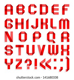 Similar Images Stock Photos Vectors Of Alphabet Folded Of Colored Paper Red Letters Roman Alphabet A B C D E F G H I J K L M N O