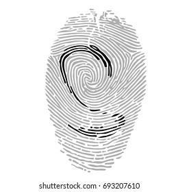 Alphabet Font Fingerprint. Letter 