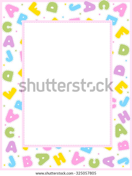 Alphabet Frame Education Literacy Back School Stock Illustration 325057805