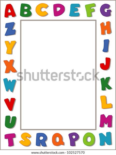 Alphabet Frame Multicolor Border On White Stock Illustration 102527570