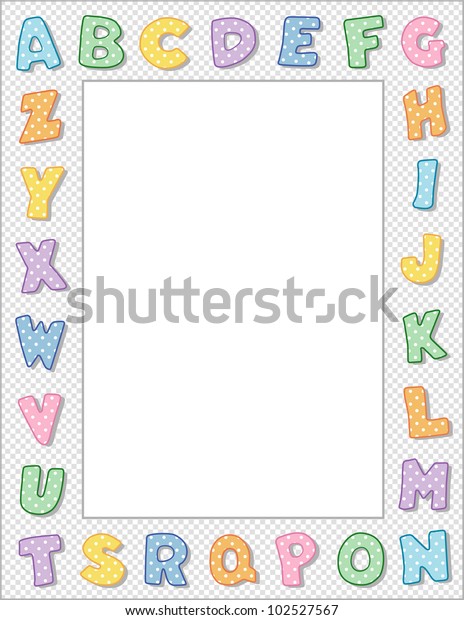 Alphabet Frame Multicolor Pastel Polka Dots Stock Illustration ...