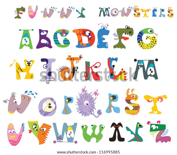 Alphabet Funny Monsters Vector Version Available Stock Illustration ...