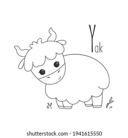 Alphabet Letter Animals Children Illustration Yak Stock Illustration ...