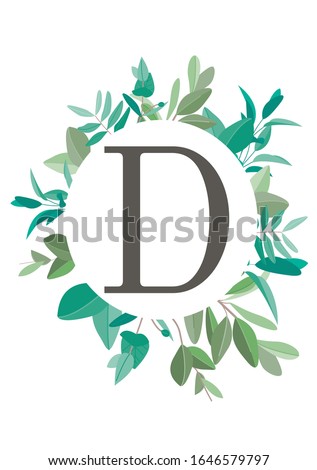 Alphabet Letter "D", Initial D Monogram, Letter Art Printable, Nursery Decor, Home Decor, Nursery Wall Art