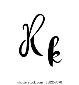 Alphabet Letter K Lettering Calligraphy Manuscript Stock Illustration ...