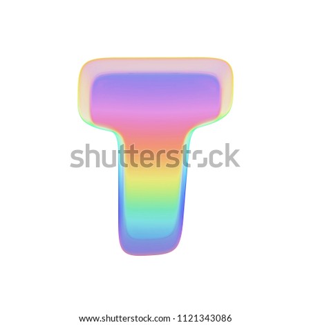 Alphabet Letter T Uppercase Rainbow Font Stock Illustration